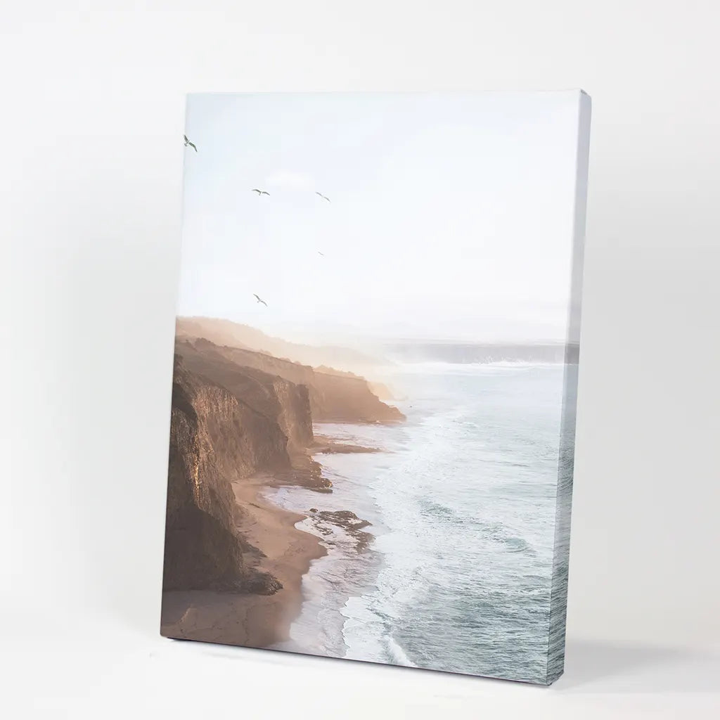 Coastal Cliff and Ocean Rocks Poster. Canvas Print