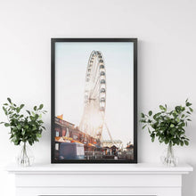 Load image into Gallery viewer, Ferris Wheel Wall Decor. Summer Beach Style. Black Frame
