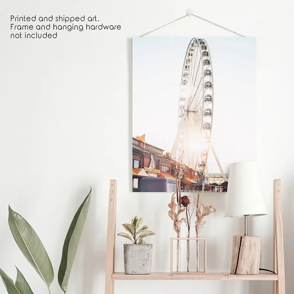 Ferris Wheel Wall Decor. Summer Beach Style. Unframed Print