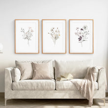 Load image into Gallery viewer, 3 Piece Watercolor Floral Wall Art Set
