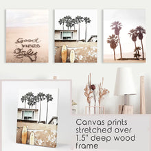 Load image into Gallery viewer, Boho Style Coastal Wall Decor. Good Vibes, Palm Trees, Surf
