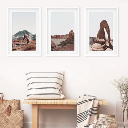 Arches National Park Wall Art Set. Horse in the Desert