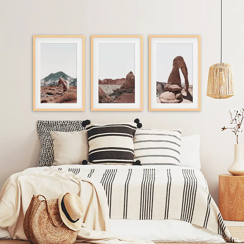 Arches National Park Wall Art Set. Horse in the Desert