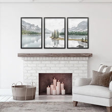Load image into Gallery viewer, Jasper National Park Mountain Lake Triptych. Canada Nature
