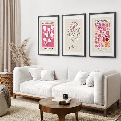 Keith Haring & Matisse Pink Set of 3 Prints