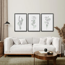 Load image into Gallery viewer, Boho Botanical Art Prints | Set of 3 Green Leaves
