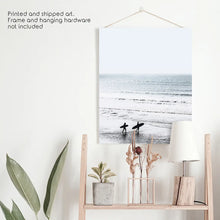Load image into Gallery viewer, Summer Malibu Themed Wall Decor. Surfers on the Beach. Unframed Print
