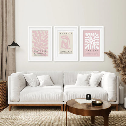 3 Piece Blush Pink Matisse Wall Art Set