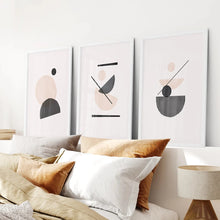 Load image into Gallery viewer, 3 Piece Mid-Century Abstract Art. Beige and Black
