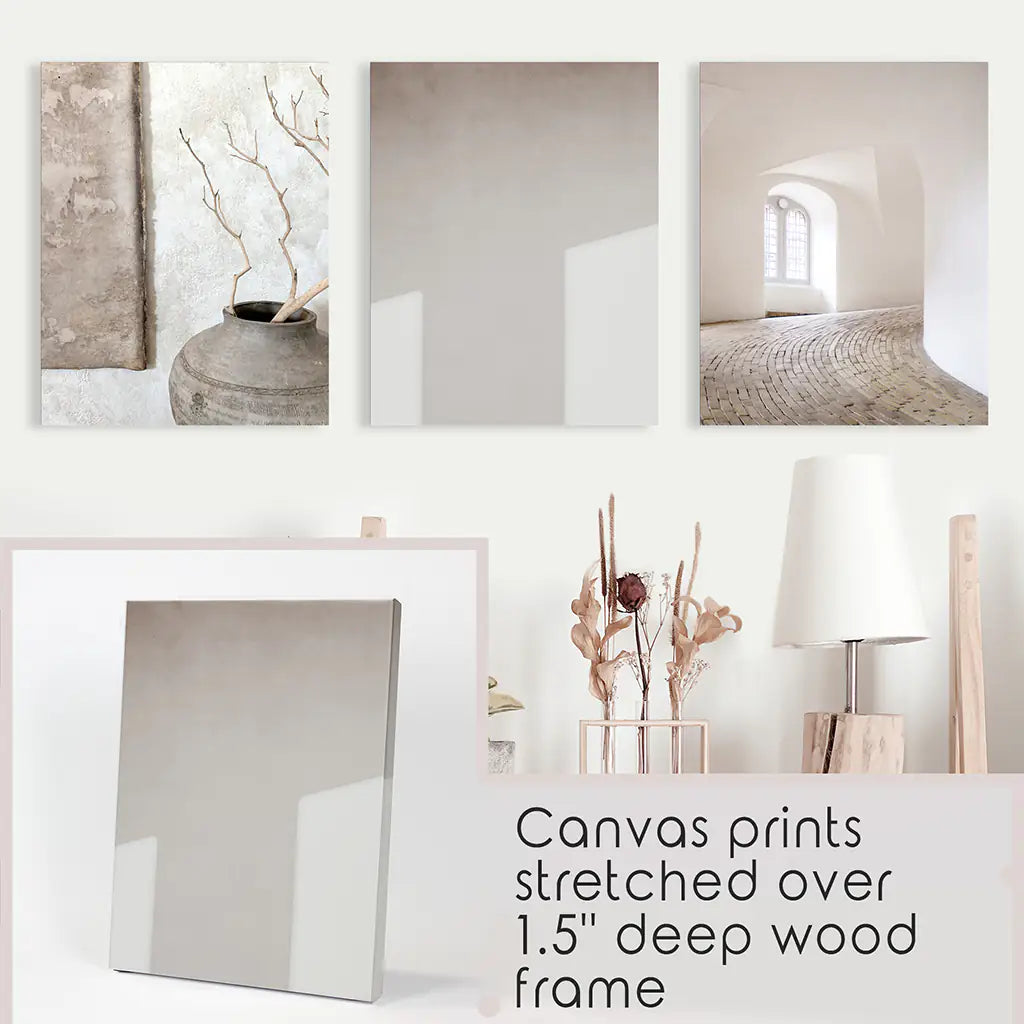 Minimalist Beige Modern Art Photo Set. Canvas Prints