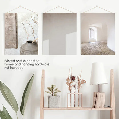 Minimalist Beige Modern Art Photo Set. Unframed Prints