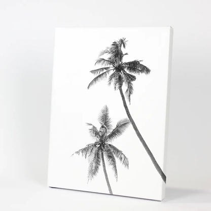 Minimalist Black White Palms Poster. Hawaii Theme. Canvas Print