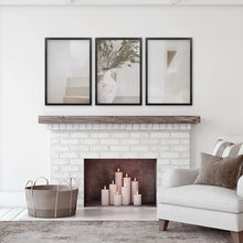 Load image into Gallery viewer, Boho Architectural Set of 3 Pieces. Neutral Tones. Black Frames
