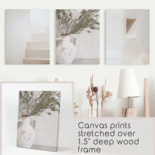 Load image into Gallery viewer, Boho Architectural Set of 3 Pieces. Neutral Tones. Canvas Prints
