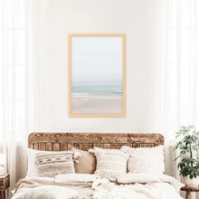 Load image into Gallery viewer, Pastel Blue Beach. Modern Sea Print. Wood Frame
