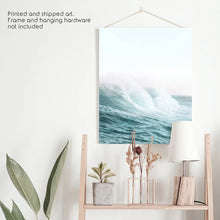 Load image into Gallery viewer, Pastel Large Blue Ocean Waves Print. Nautical Theme. Unframed Print
