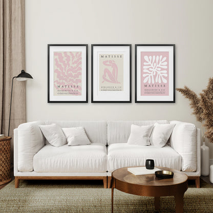 3 Piece Blush Pink Matisse Wall Art Set