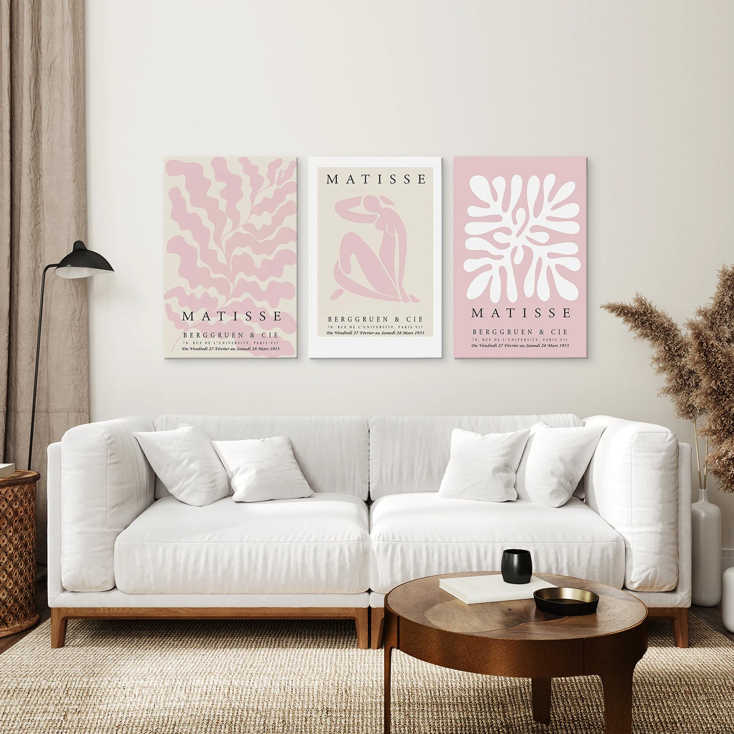 3 Piece Blush Pink Matisse Wall Art Set