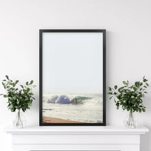 Load image into Gallery viewer, California Surfing. Coastal Waves Wall Art Print. Black Frame
