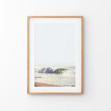 Load image into Gallery viewer, California Surfing. Coastal Waves Wall Art Print. Thin Wood Frame with Mat
