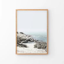 Load image into Gallery viewer, Sea Rocks and Waves Print. California Coastal Theme. Thin Wood Frame
