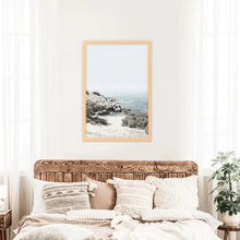 Load image into Gallery viewer, Sea Rocks and Waves Print. California Coastal Theme. Wood Frame
