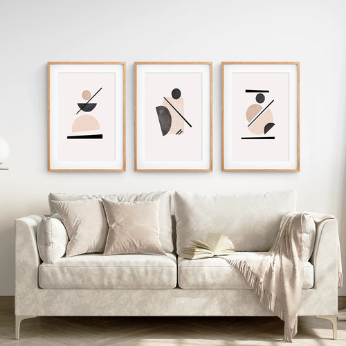 Set of 3 Mid Century Modern Print, Set of 3 Colorful Minimalist Print, Set  of 3 Modern Wall Art, Original Prints 