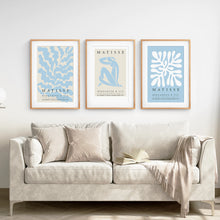 Load image into Gallery viewer, Set of 3 Blue and Beige Henri Matisse Prints
