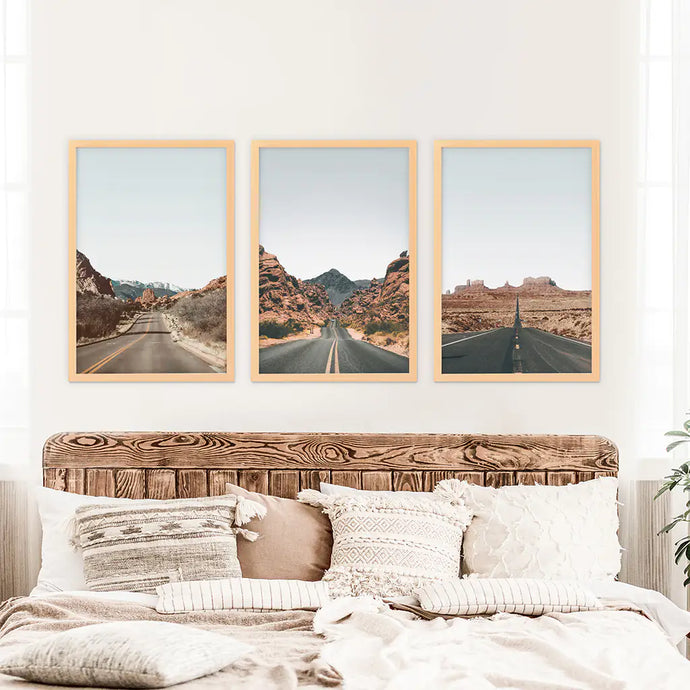 USA Travel Posters. Valley of Fire, Monument Valley, Garden of Gods, Antelope Canyon. Wood Frames