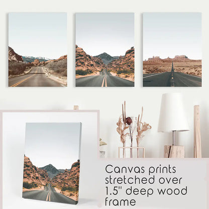 USA Travel Posters. Valley of Fire, Monument Valley, Garden of Gods, Antelope Canyon. Stretched Canvas