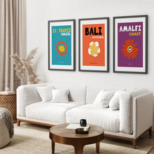 Load image into Gallery viewer, 3 Piece Trendy Preppy Style Wall Art Set. Travel Theme. Black Frame with Mat. Living Room
