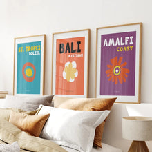 Load image into Gallery viewer, 3 Piece Trendy Preppy Style Wall Art Set. Travel Theme. Thinwood Frame with Mat. Bedroom
