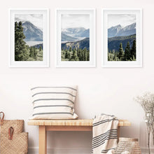 Load image into Gallery viewer, Kluane National Park in Canada. 3 Piece Wall Art. White Frames with Mat

