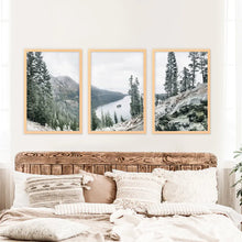 Load image into Gallery viewer, Lake Tahoe, Sierra Nevada. 3 Piece Wall Art. Wood Frames
