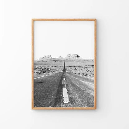 Utah Travel Wall Art Print. Desert Road. Thin Wood Frame