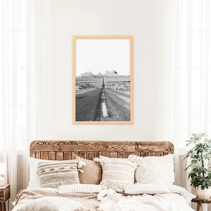 Utah Travel Wall Art Print. Desert Road. Wood Frame