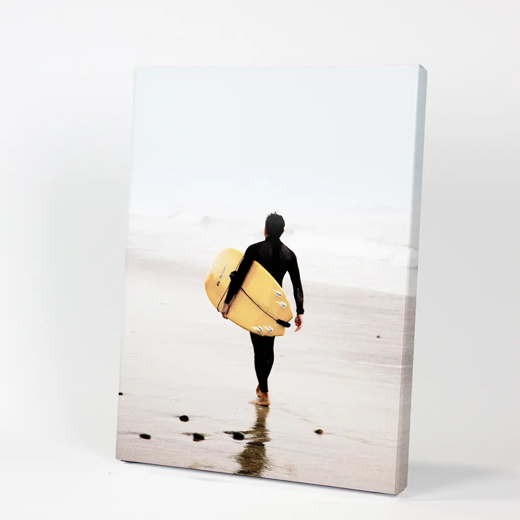 Yellow Surfboard Poster. Coastal Lifestyle Theme. Canvas Print