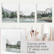 Load image into Gallery viewer, Yosemite Valley, California. US National Park Wall Art. Photo Triptych Printed on Canvas
